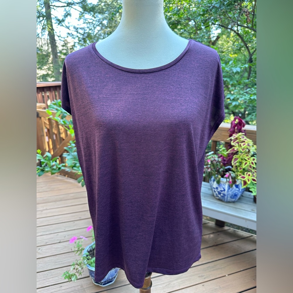 H&M Sport Heather Purple Yoga Running Exercise T Shirt Medium
